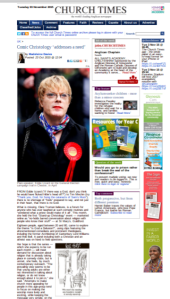 Screenshot of Church Times article